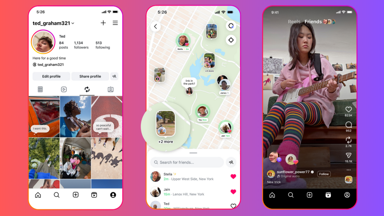 Instagram New Features Rolls Out including Map, Reposts and Friends Reels tab