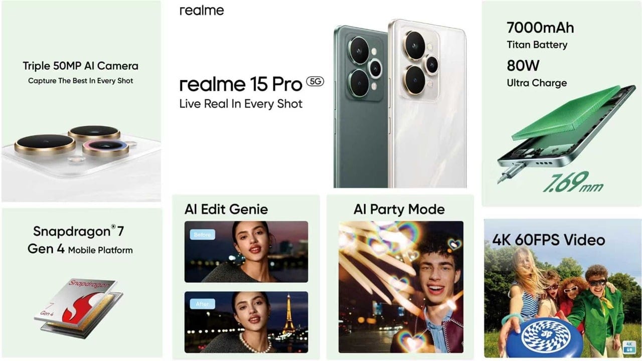 Realme 15 Series Launch in Pakistan with Industry First AI Edit Genie, Slim 7000mAh Battery, and Triple 50MP Cameras
